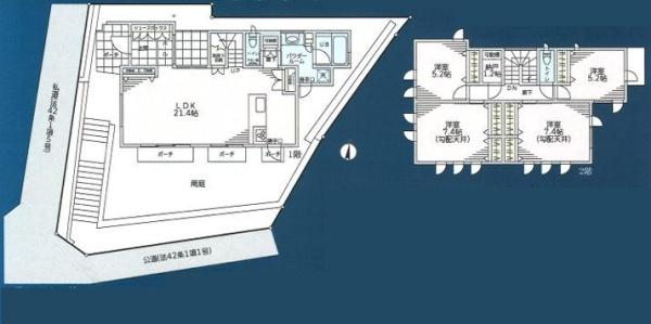 港北区新築戸建地下車庫2台LDK21帖