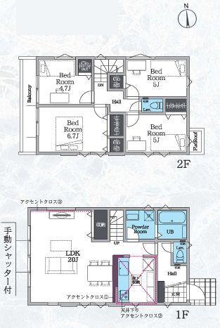 【3号棟】藤沢市新築戸建2台駐車可LDK20帖以上