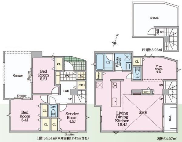 【1号棟】綾瀬市新築戸建ビルトイン車庫LDK18帖以上