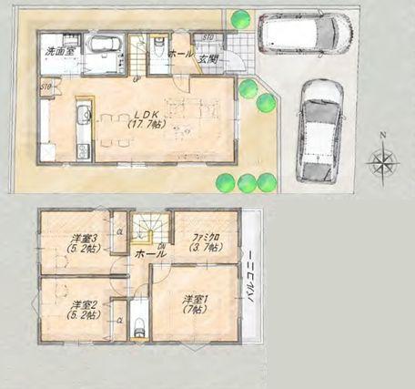 【B号棟】緑区新築戸建2台駐車可ファミクロ