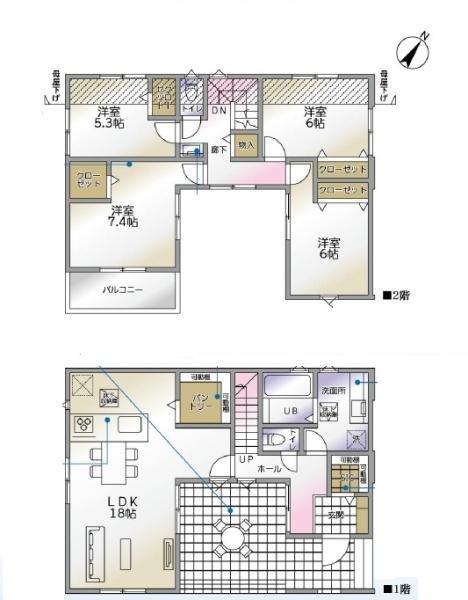 【2号棟】泉区新築戸建パントリーWIC南向きテラス
