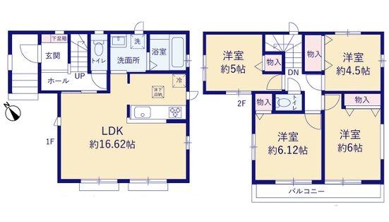 【A号棟】南区新築戸建南面バルコニー