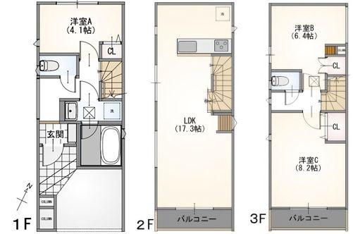 戸塚区新築戸建南面バルコニー