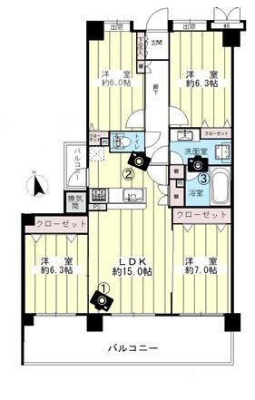 コスモ鶴見岸谷公園【駅歩9分南面バルコニー】