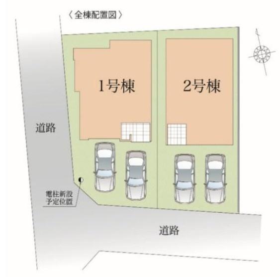 【1号棟】瀬谷区新築戸建カースペース2台角地