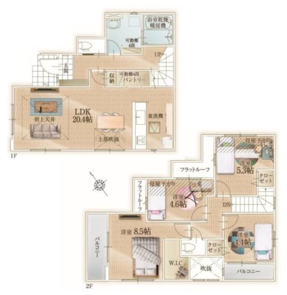 【1号棟】茅ヶ崎市新築戸建カースペースLDK20帖以上