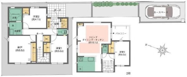 【2号棟】町田市新築戸建カースペース床暖房