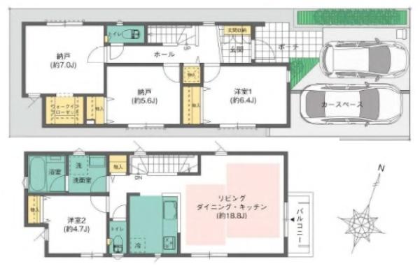 【6号棟】町田市新築戸建カースペース床暖房