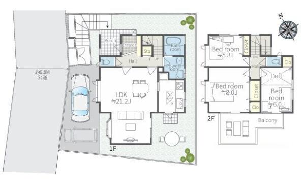 旭区中古戸建フルリフォーム南面バルコニー