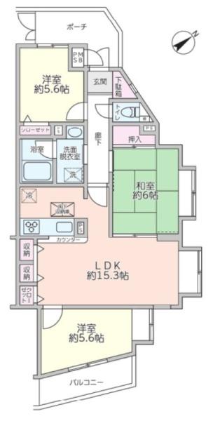 ニックアーバンハイム保土ヶ谷【三方角部屋リノベ】