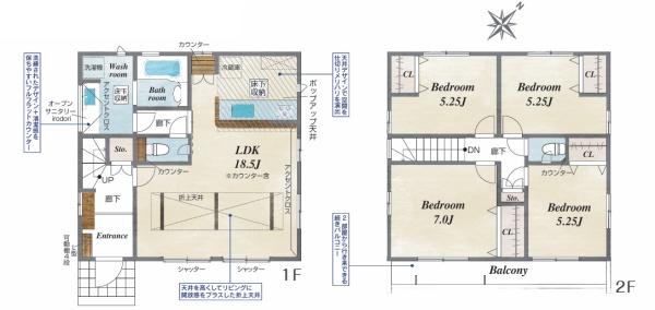 相模原市南区新築戸建 南東向き 整形地 駐車2台