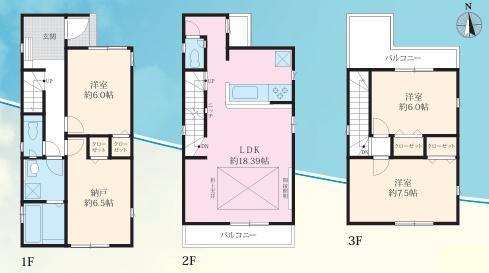 【1号棟】横浜市金沢区新築戸建 2駅利用可能 LDK18帖超