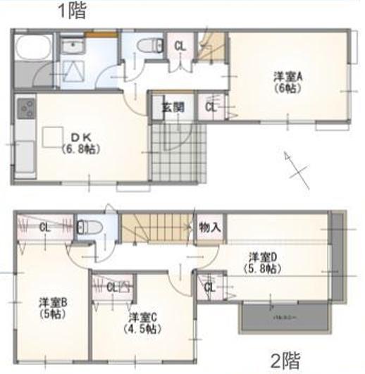 横浜市港北区中古戸建 リフォーム 駅徒歩9分 全室南西向き