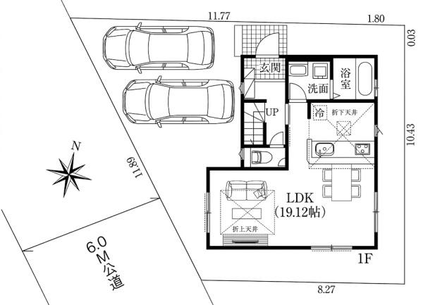 川崎市麻生区新築戸建　敷地34坪　LDK19帖超　駐車2台