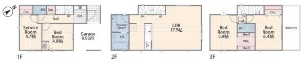 【2号棟】相模原市新築戸建WICビルトイン2駅2路線