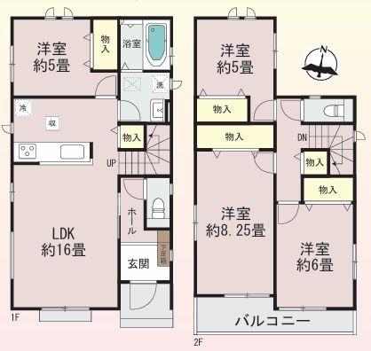 【A号棟】旭区新築戸建2台駐車可南面バルコニー