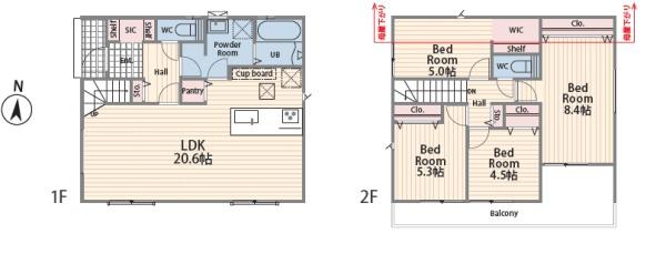 【1号棟】泉区新築戸建駐車3台SICWICパントリー