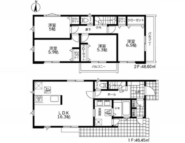 【1号棟】藤沢市新築戸建陽当たり・開放感◎