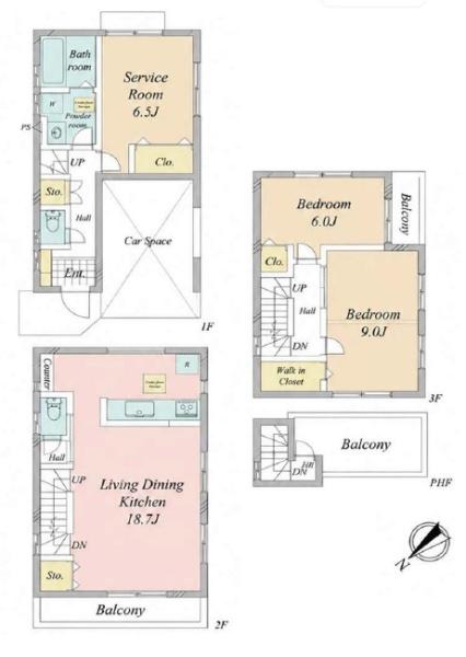 相模原市中古戸建スカイバルコニーLDK18帖超