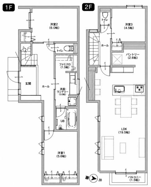 旭区新築戸建駅徒歩2分LDK19帖以上パントリー