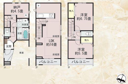 【A号棟】西区新築戸建ビルトイン車庫駅徒歩9分
