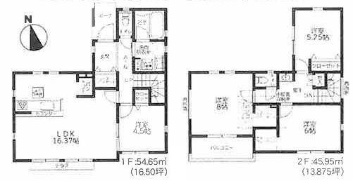 【4号棟】大和市新築戸建2台駐車可パントリー