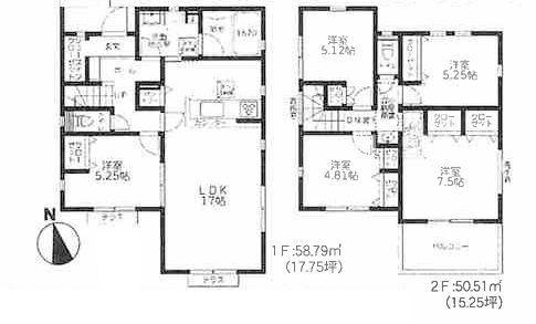 【6号棟】大和市新築戸建2台駐車可パントリー