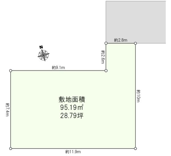 足立区鹿浜４丁目の土地