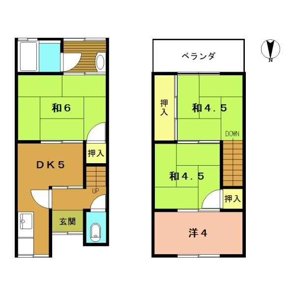 宇治市小倉町西浦の中古テラスハウス
