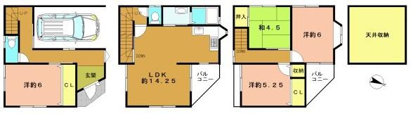 京都市西京区桂南滝川町の中古一戸建