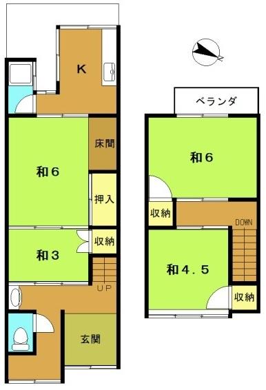 京都市西京区桂朝日町の中古テラスハウス