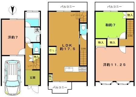 京都市西京区下津林番条町の中古一戸建