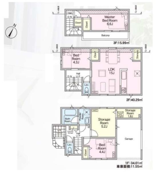足立区中川３丁目　新築一戸建て　２号棟