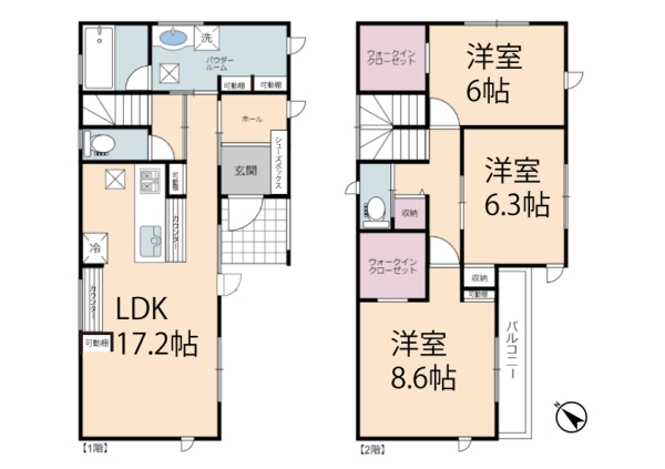 草加市手代3丁目　新築一戸建て　1号棟