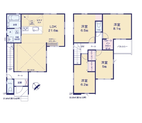 八潮市鶴ケ曽根　新築一戸建て　2期1号棟