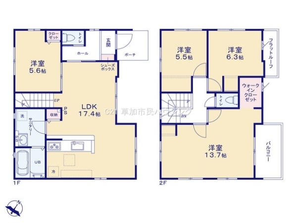 草加市青柳4丁目　新築一戸建て　7期
