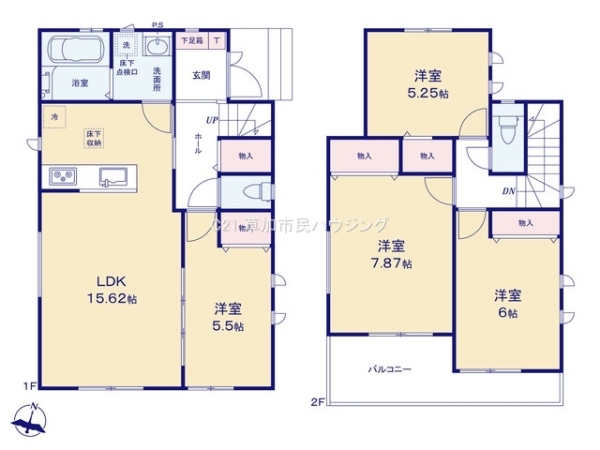 草加市八幡町　新築一戸建て　2期F号棟