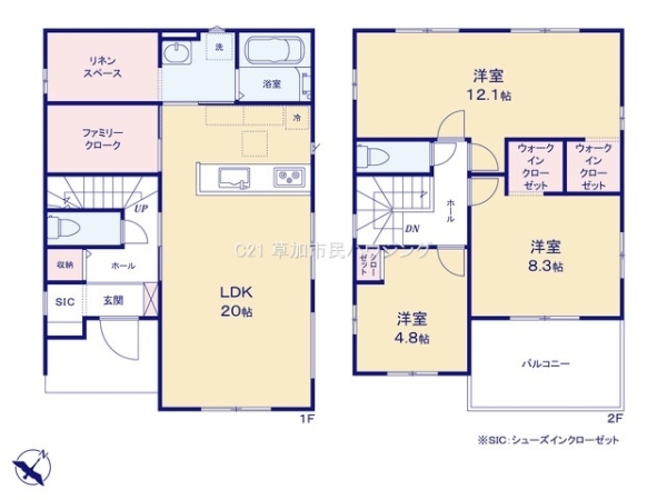 八潮市木曽根　新築一戸建て　1期1号棟