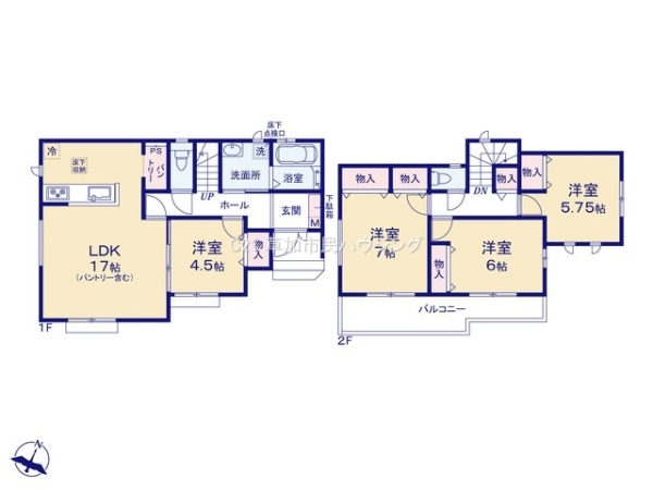 草加市青柳7丁目　新築一戸建て　3期F号棟