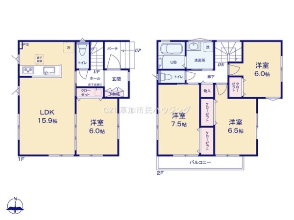 草加市北谷1丁目　新築一戸建て