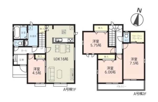 草加市清門2丁目　新築一戸建て　A号棟