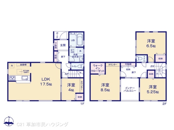 草加市稲荷４丁目の新築一戸建