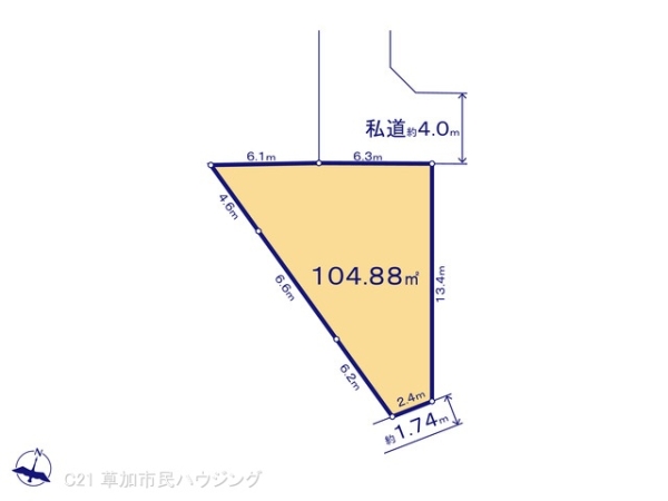 草加市花栗１丁目の売土地