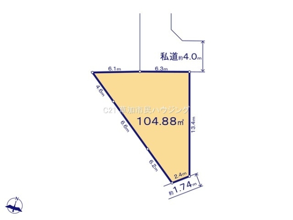 草加市花栗1丁目　売地