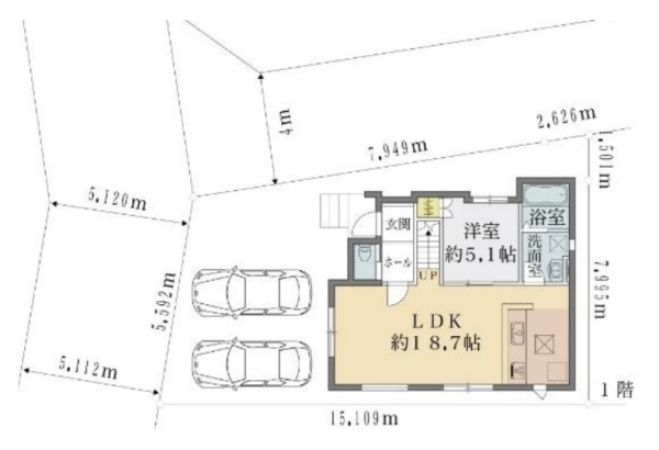 八潮市木曽根　新築一戸建て　2期1号棟