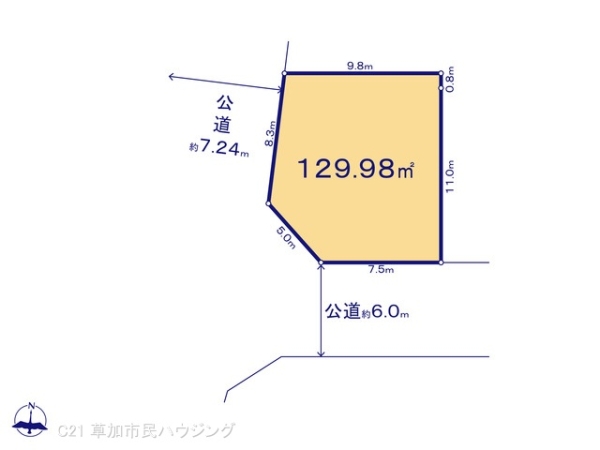 草加市稲荷4丁目の土地(間取り)