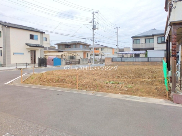 草加市稲荷4丁目の土地(現地土地写真)