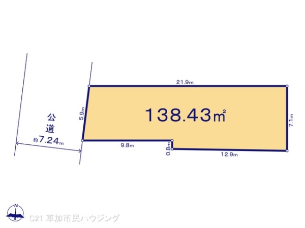 草加市稲荷4丁目の土地(間取り)