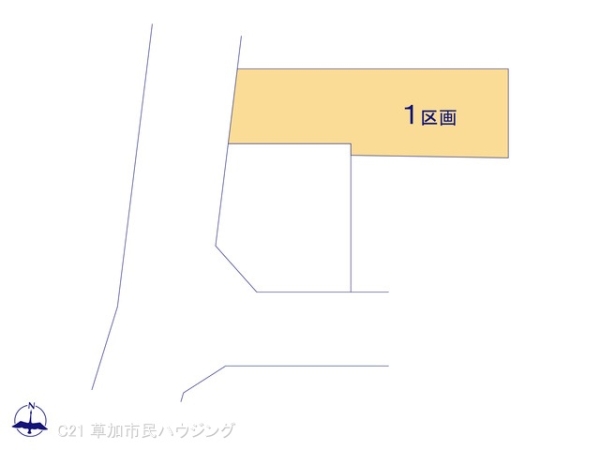 草加市稲荷4丁目の土地(全体区画図)