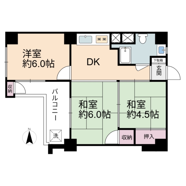 草加マンション(間取り)